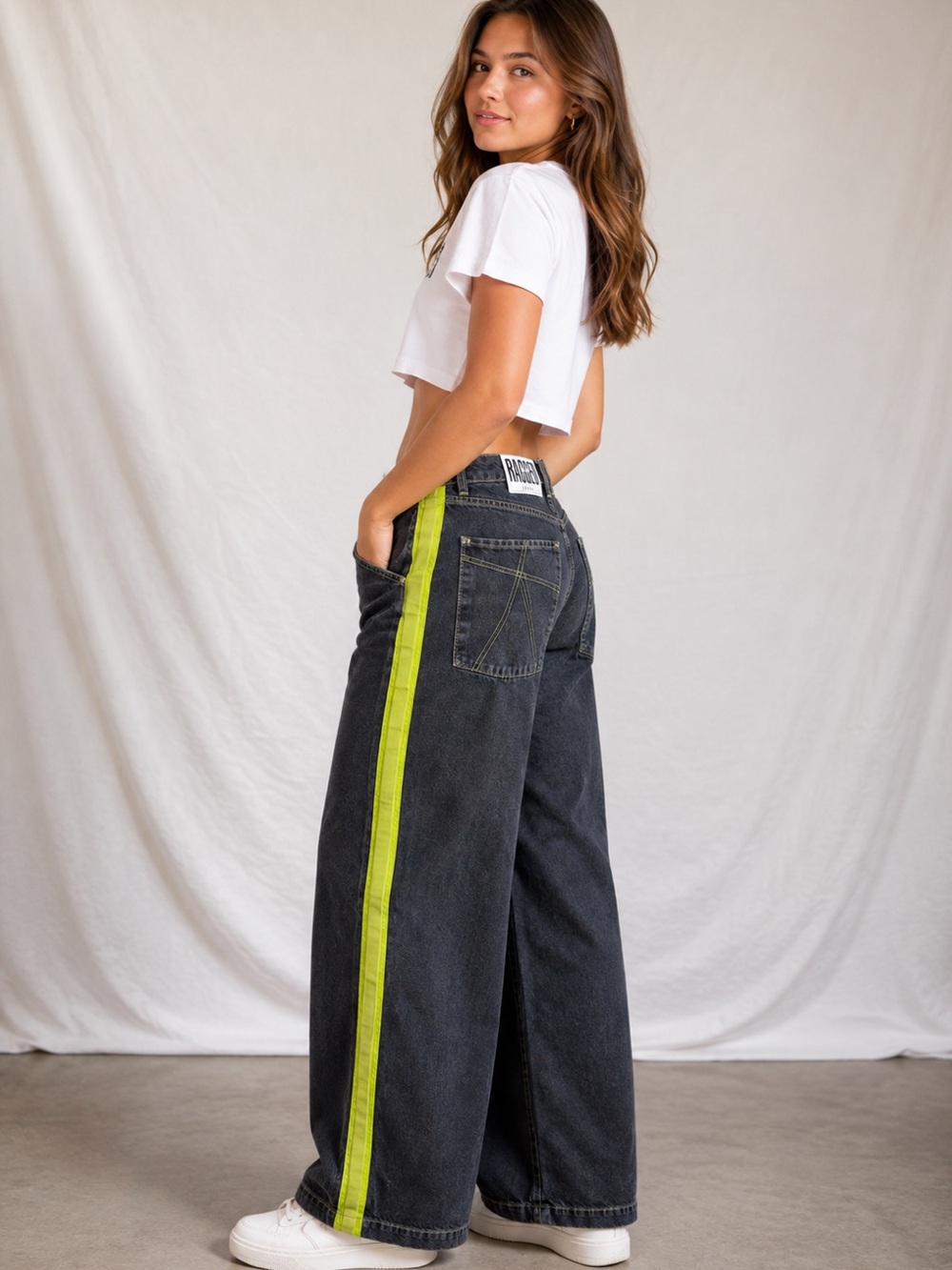 The Ragged Priest Skater Jeans w/Neon Side Stripes